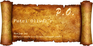 Petri Olivér névjegykártya