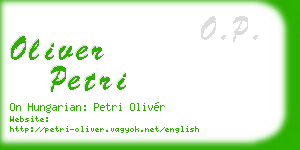 oliver petri business card